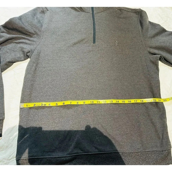 Izod Advantage Performance Fleece Mens Size L Turtleneck Zip Heavy Duty Grey - Picture 6 of 7